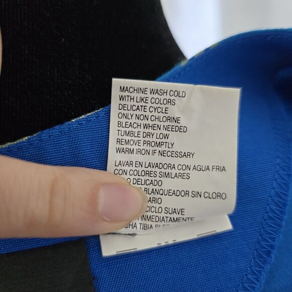 Vintage 90s Tank Top Blouse Size 16 Womens Stripe Blue Button Back Spring Summer - Picture 11 of 13